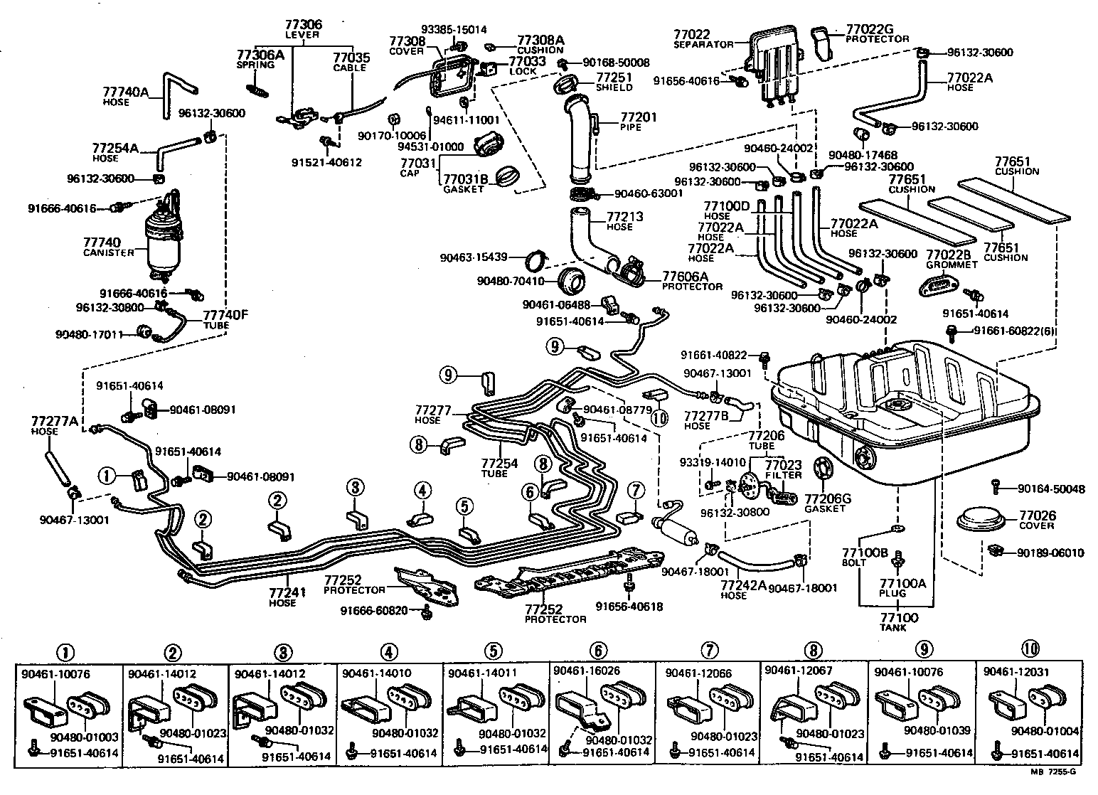 Exploded illustration MB7255G