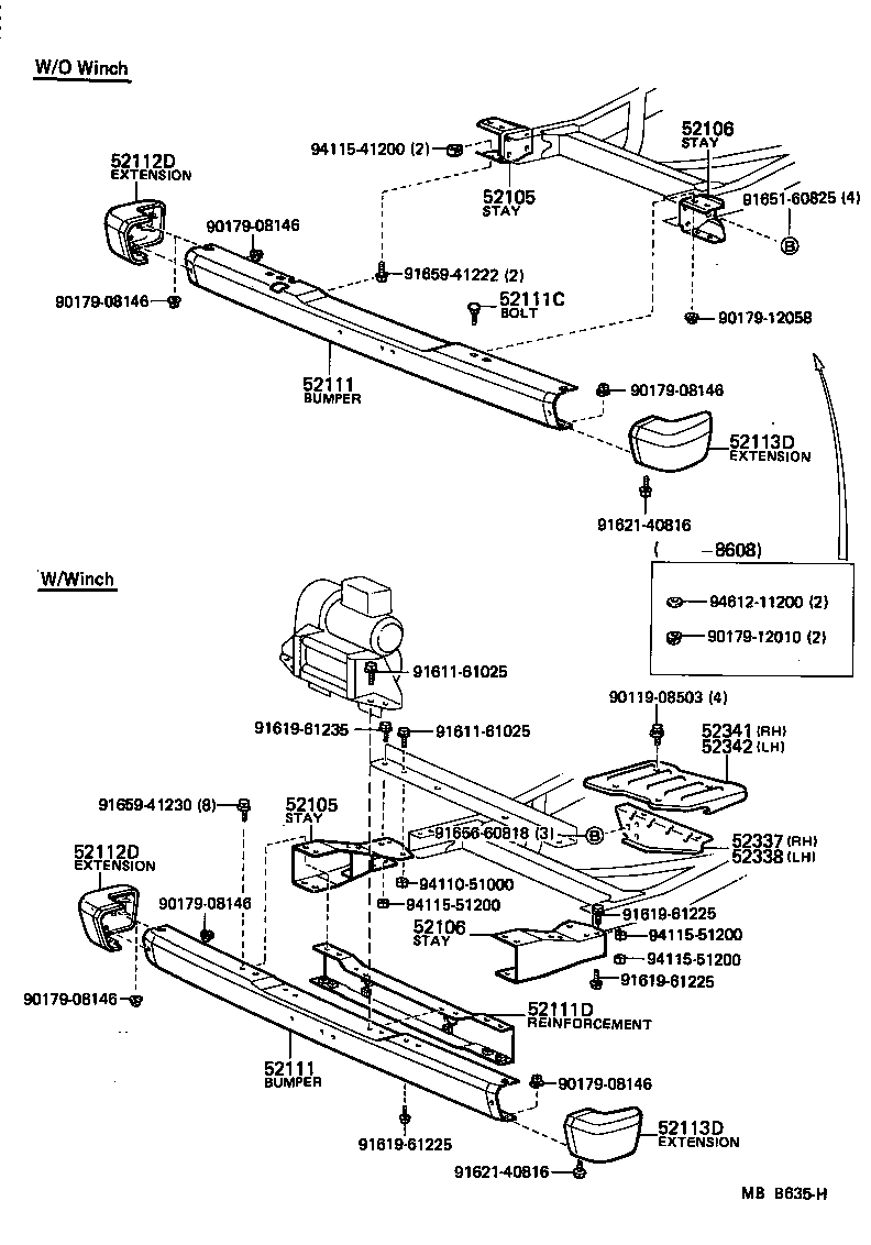 Exploded illustration MBB635H