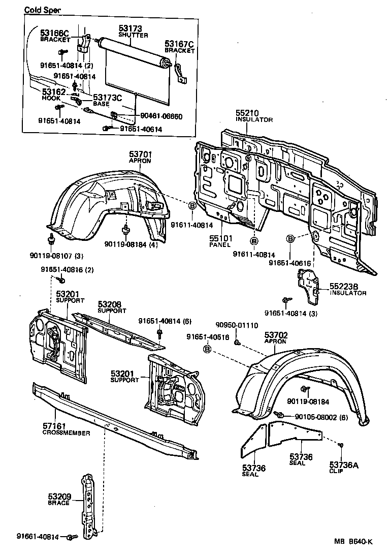 Exploded illustration MBB640K