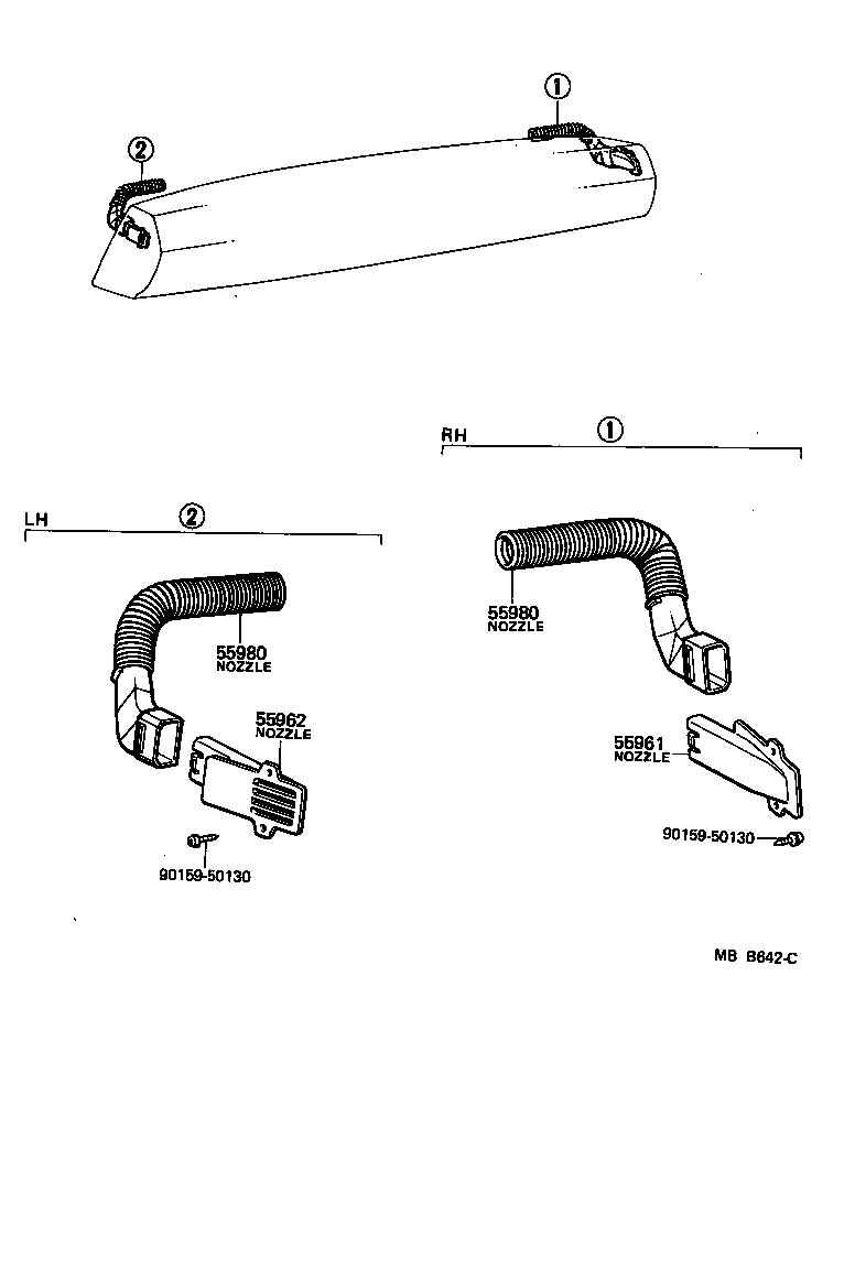 Exploded illustration MBB642C