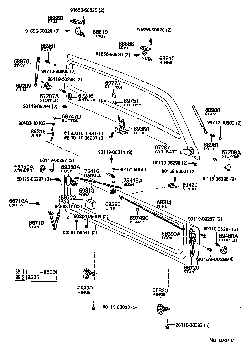 Exploded illustration MBB707M