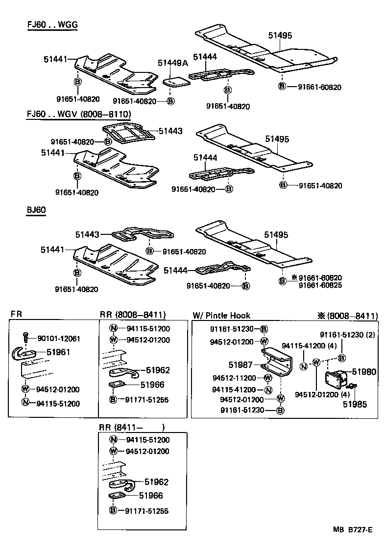 Exploded illustration MBB727E