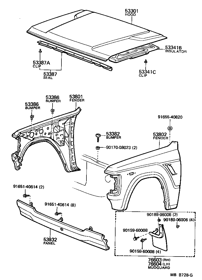 Exploded illustration MBB728G