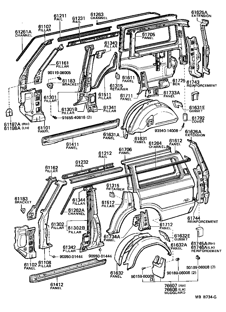 Exploded illustration MBB734G