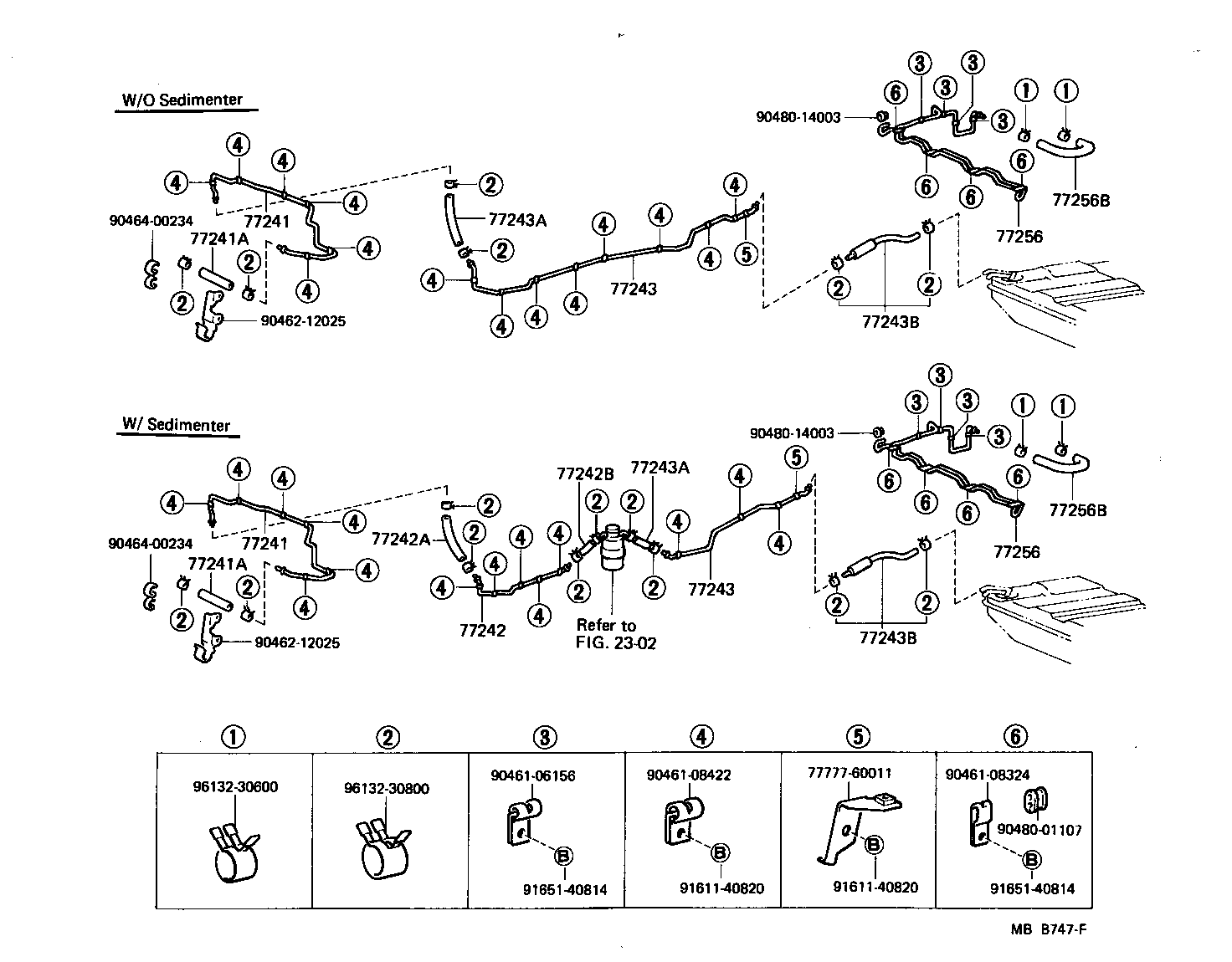Exploded illustration MBB747F