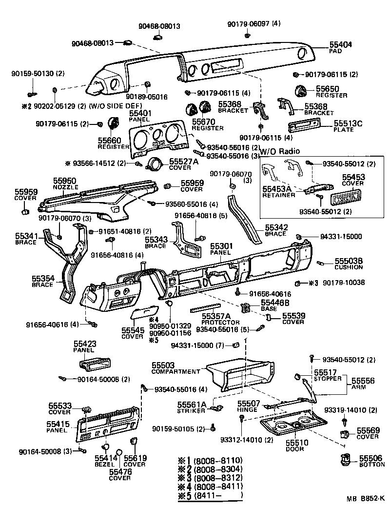 Exploded illustration MBB852K