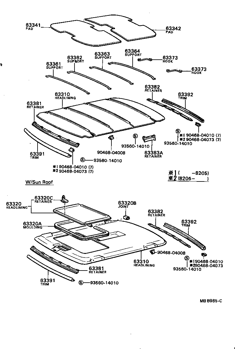 Exploded illustration MBB965C