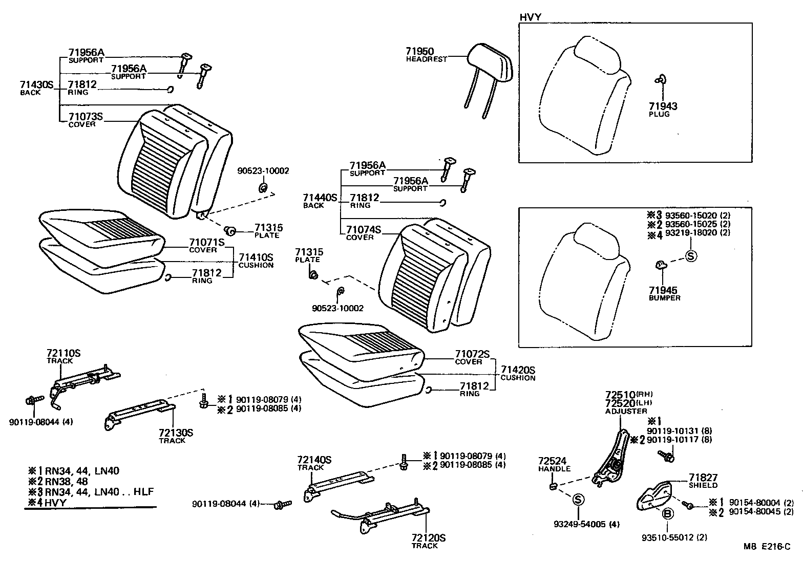 Exploded illustration MBE216C
