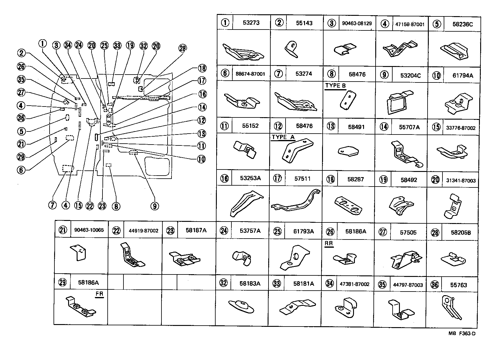 Exploded illustration MBF363D