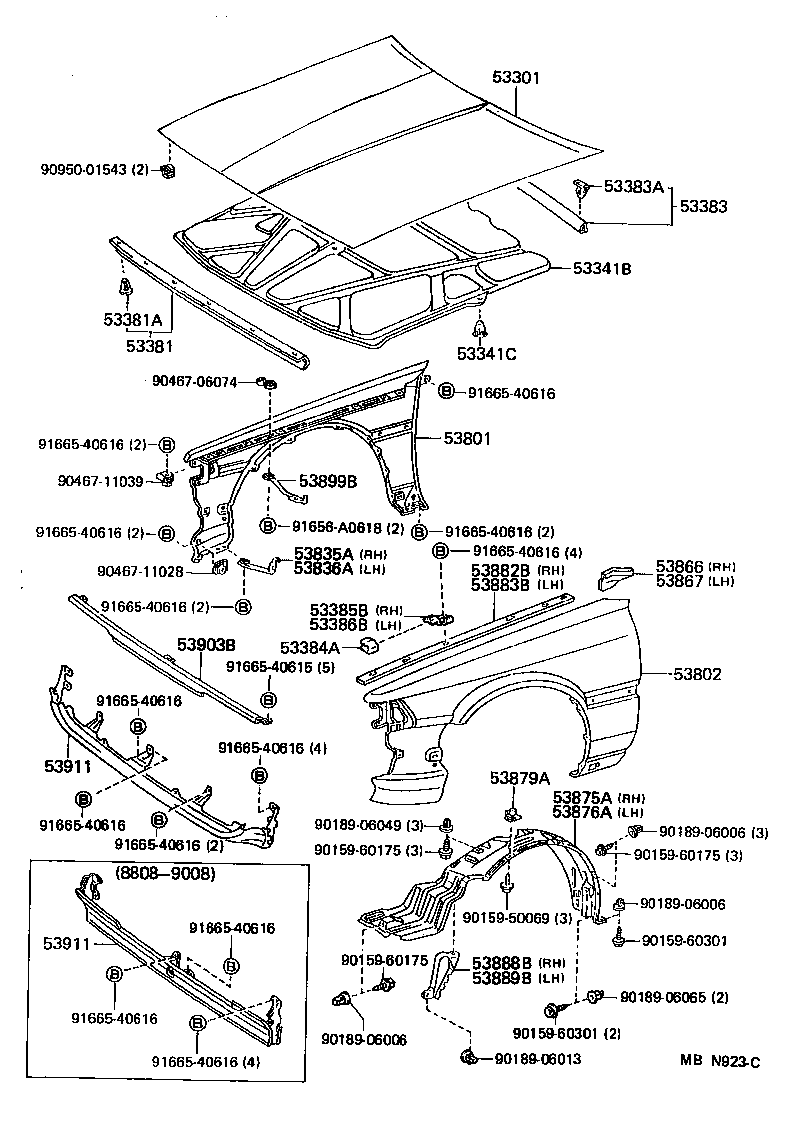 Exploded illustration MBN923C