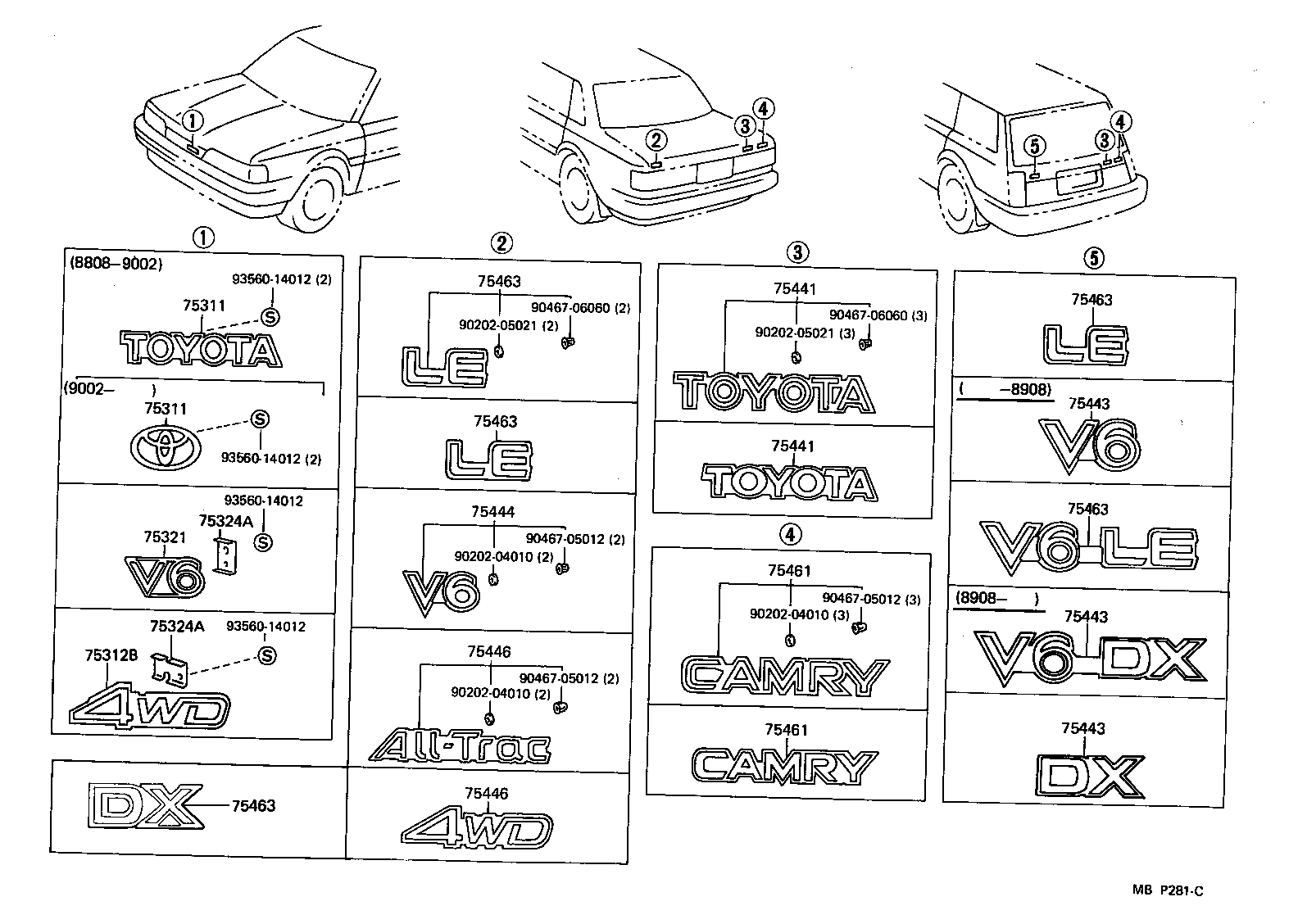 Exploded illustration MBP281C