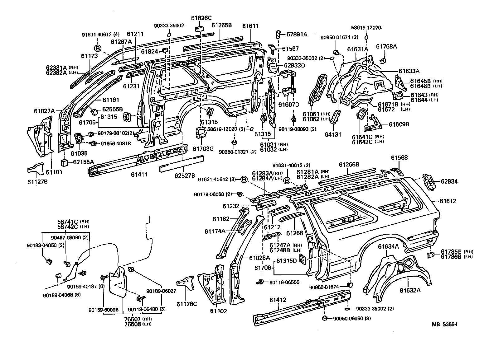 Exploded illustration MBS386I