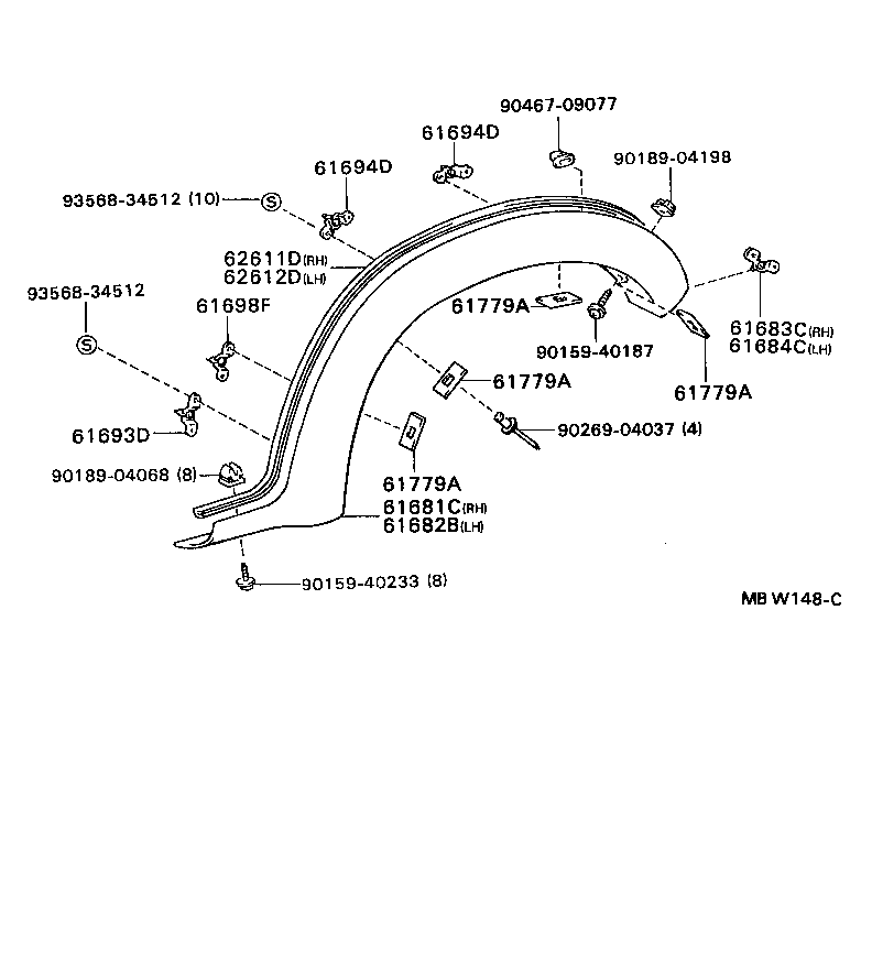 Exploded illustration MBW148C