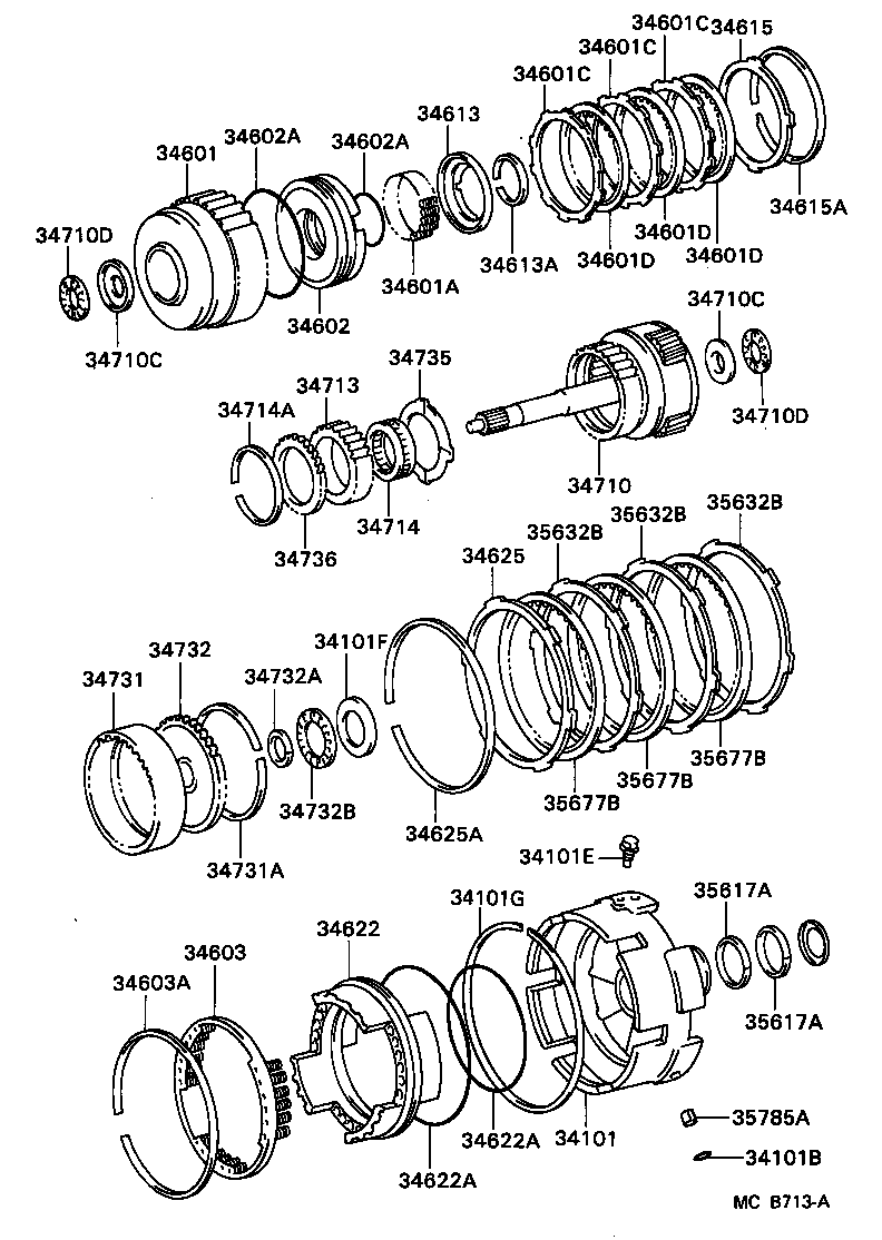 Exploded illustration MCB713A