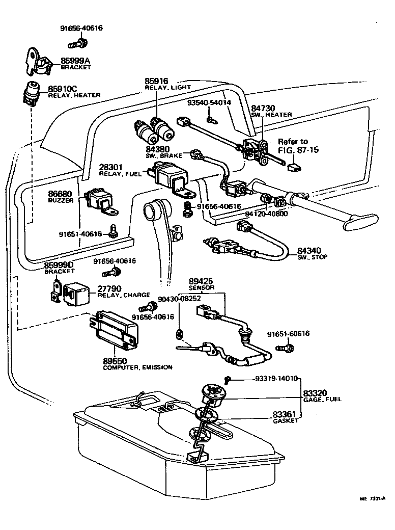 Exploded illustration ME7301A