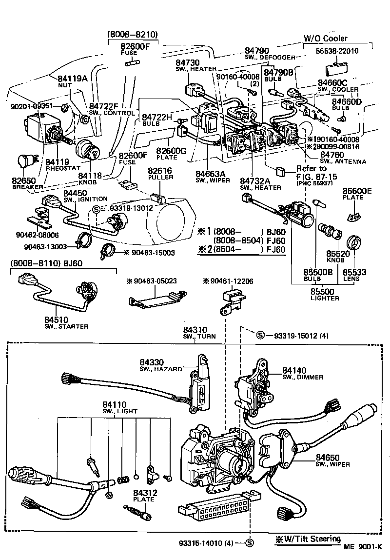 Exploded illustration ME9001K