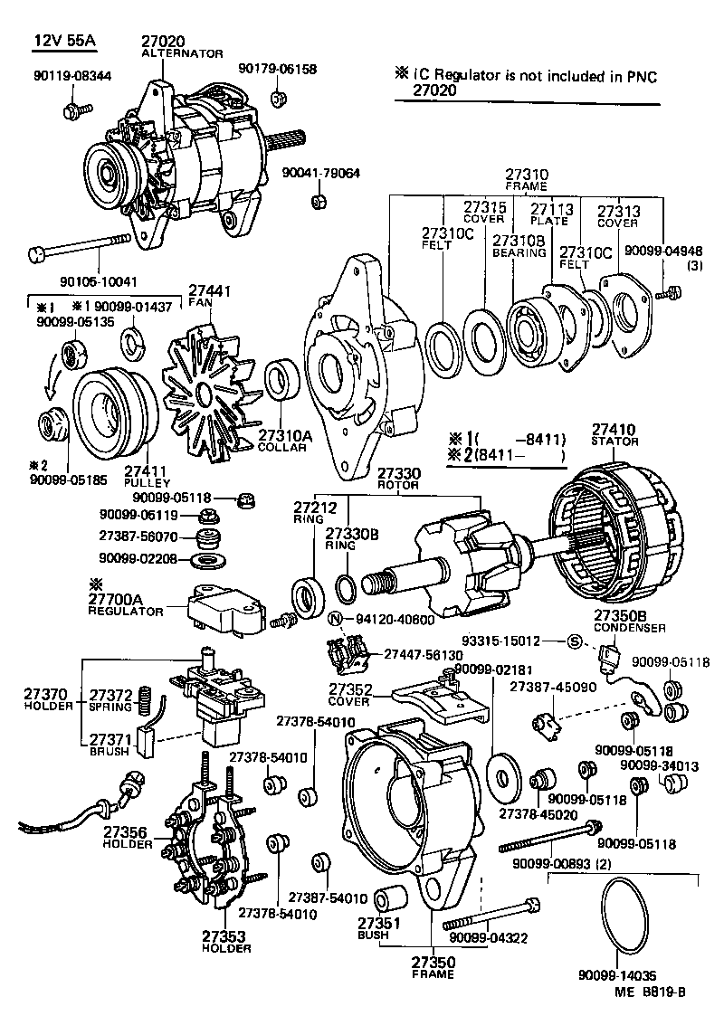 Exploded illustration MEB819B