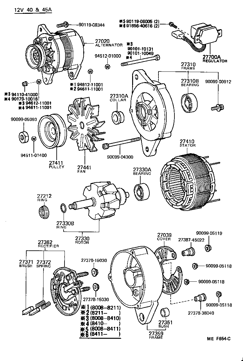 Exploded illustration MEF654C