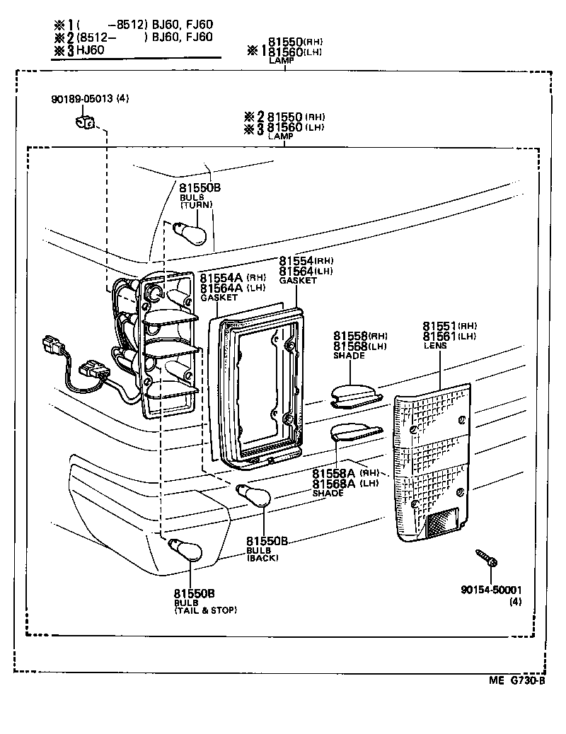 Exploded illustration MEG730B