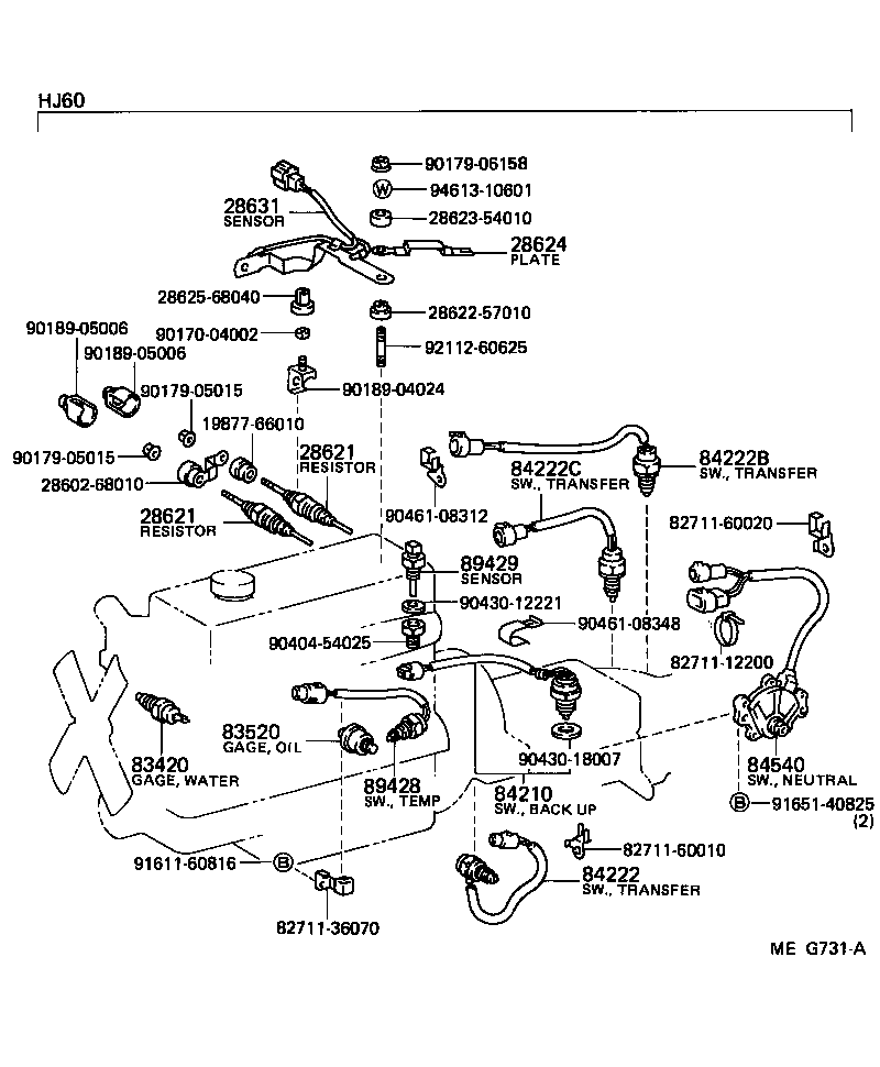 Exploded illustration MEG731A