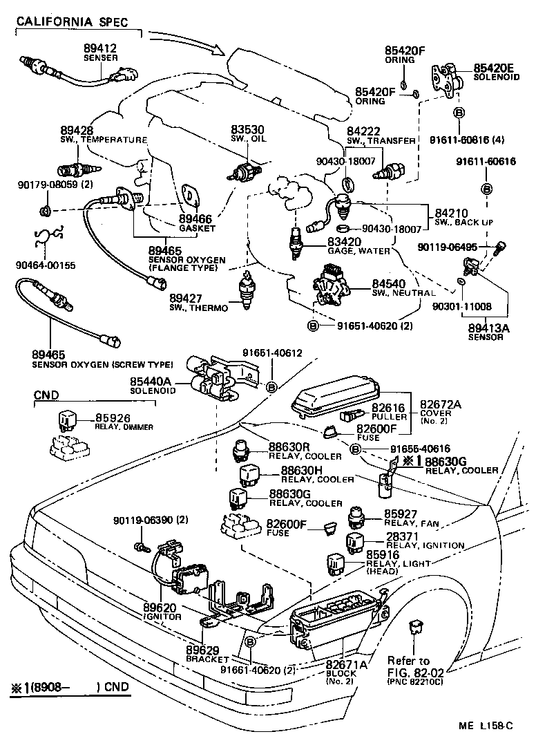 Exploded illustration MEL158C