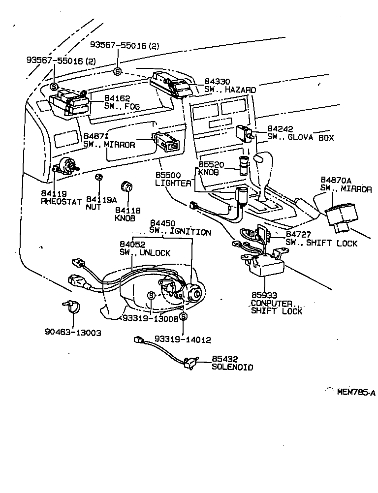 Exploded illustration MEM785A