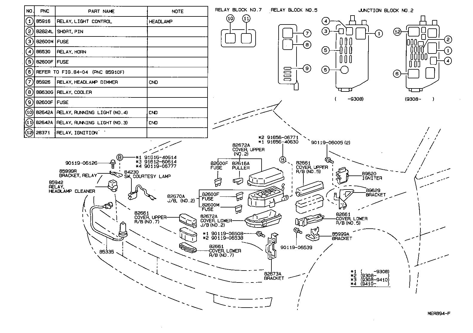Exploded illustration MER894F