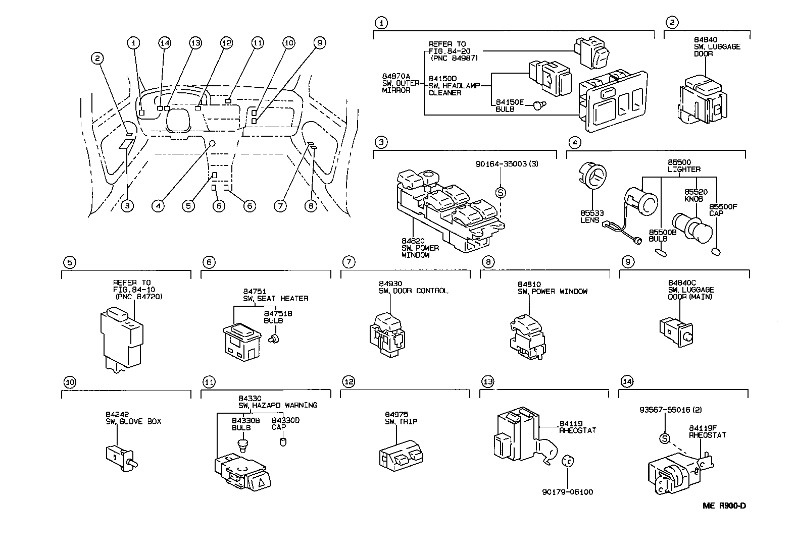 Exploded illustration MER900D
