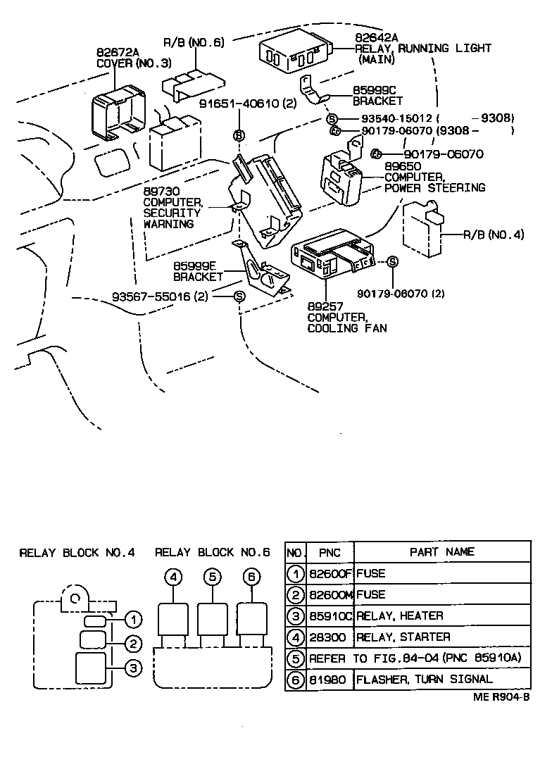 Exploded illustration MER904B