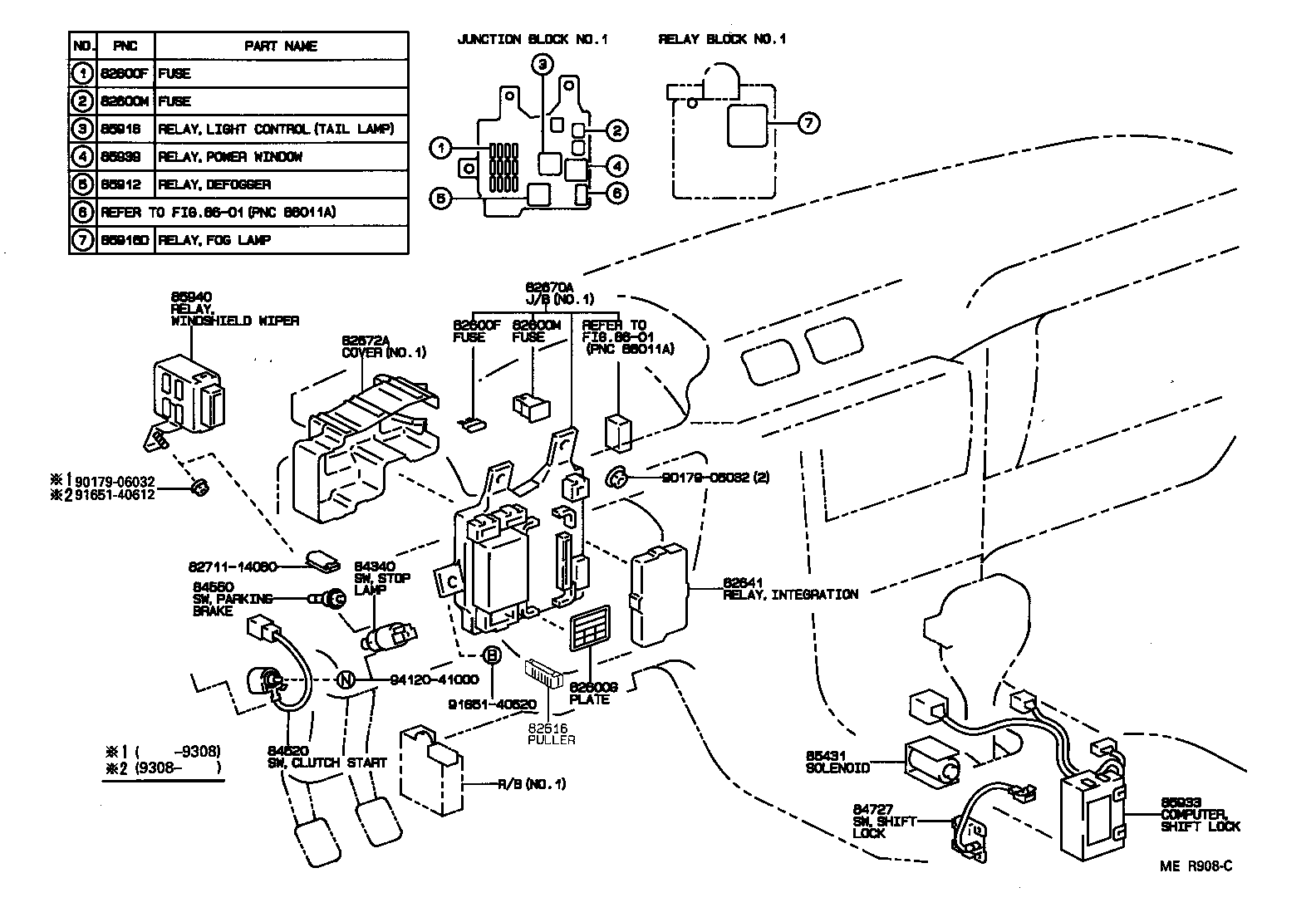 Exploded illustration MER908C