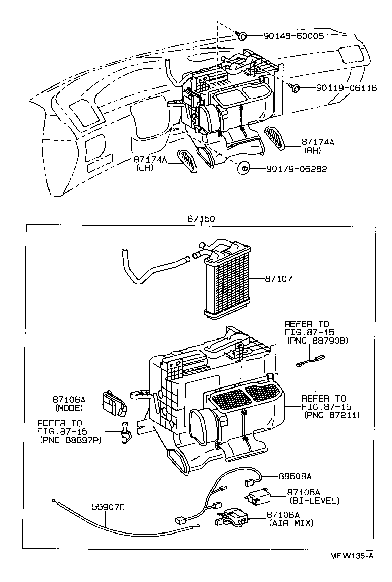 Exploded illustration MEW135A