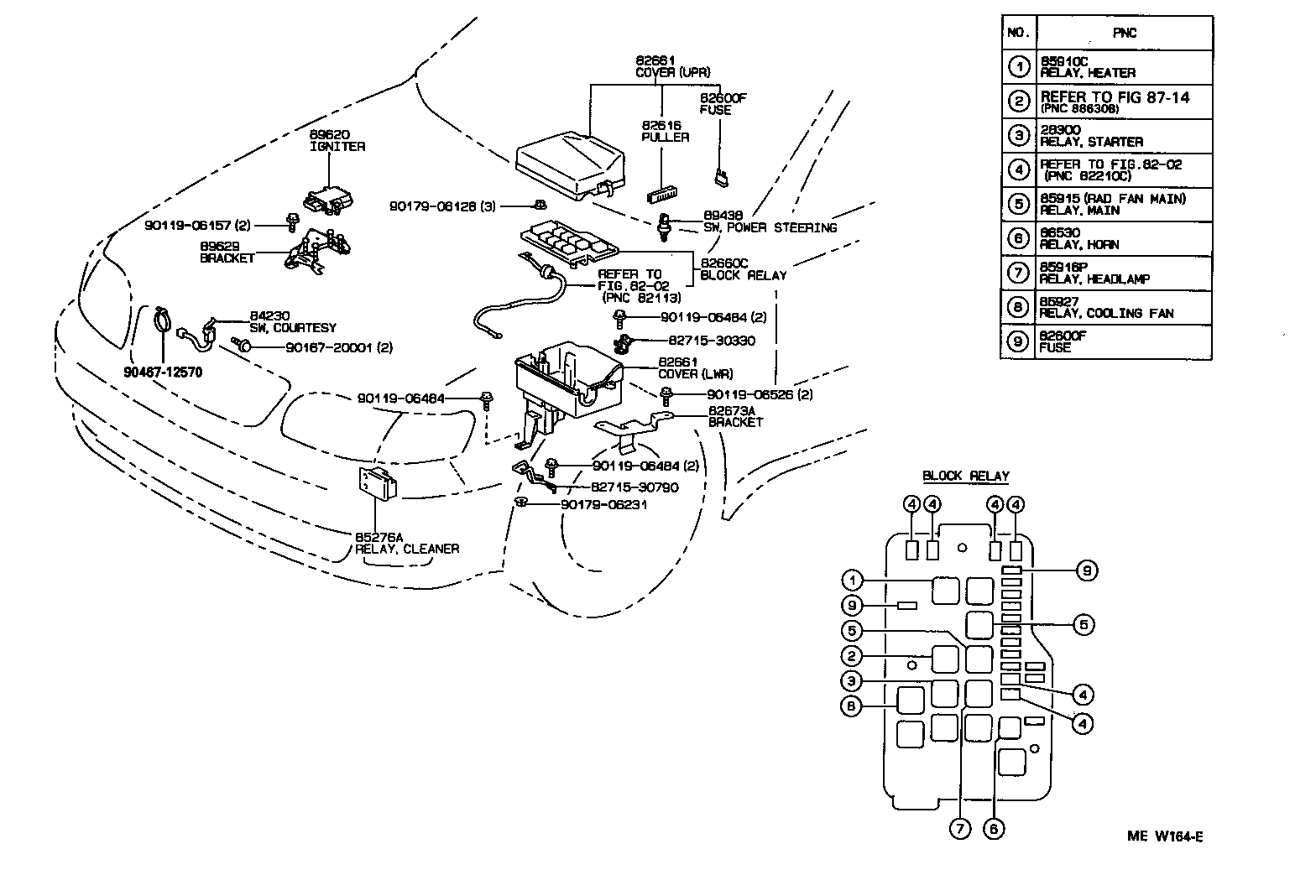 Exploded illustration MEW164E