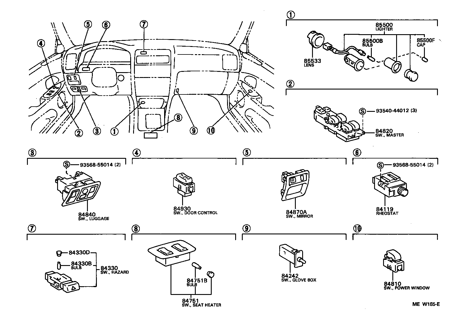 Exploded illustration MEW165E