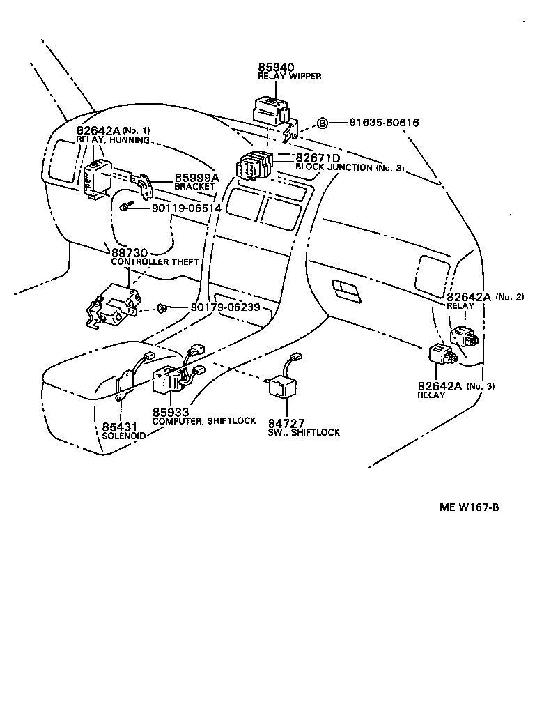 Exploded illustration MEW167B