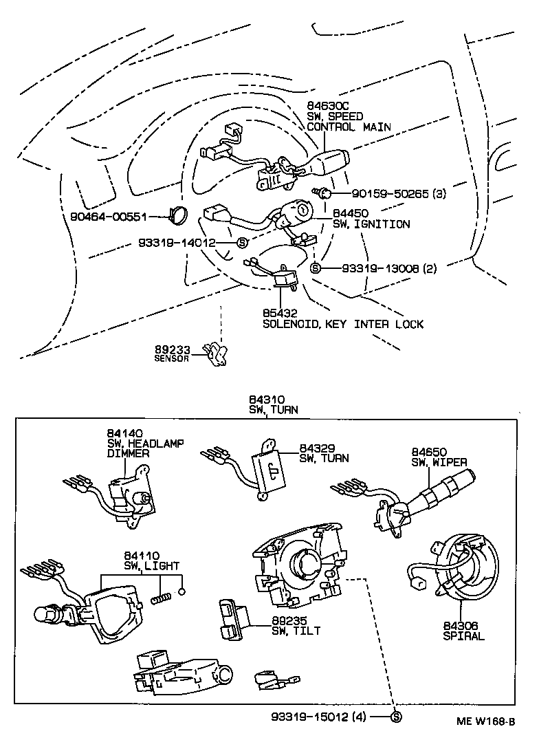 Exploded illustration MEW168B