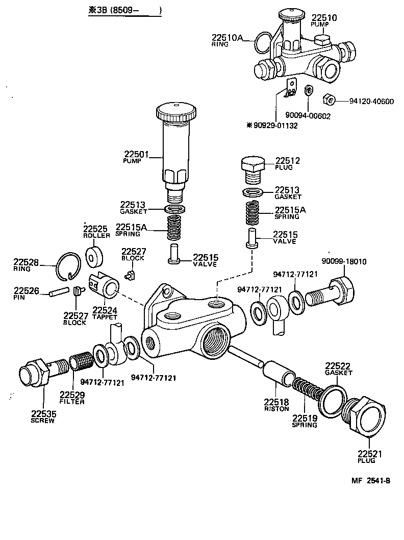 Exploded illustration MF2541B