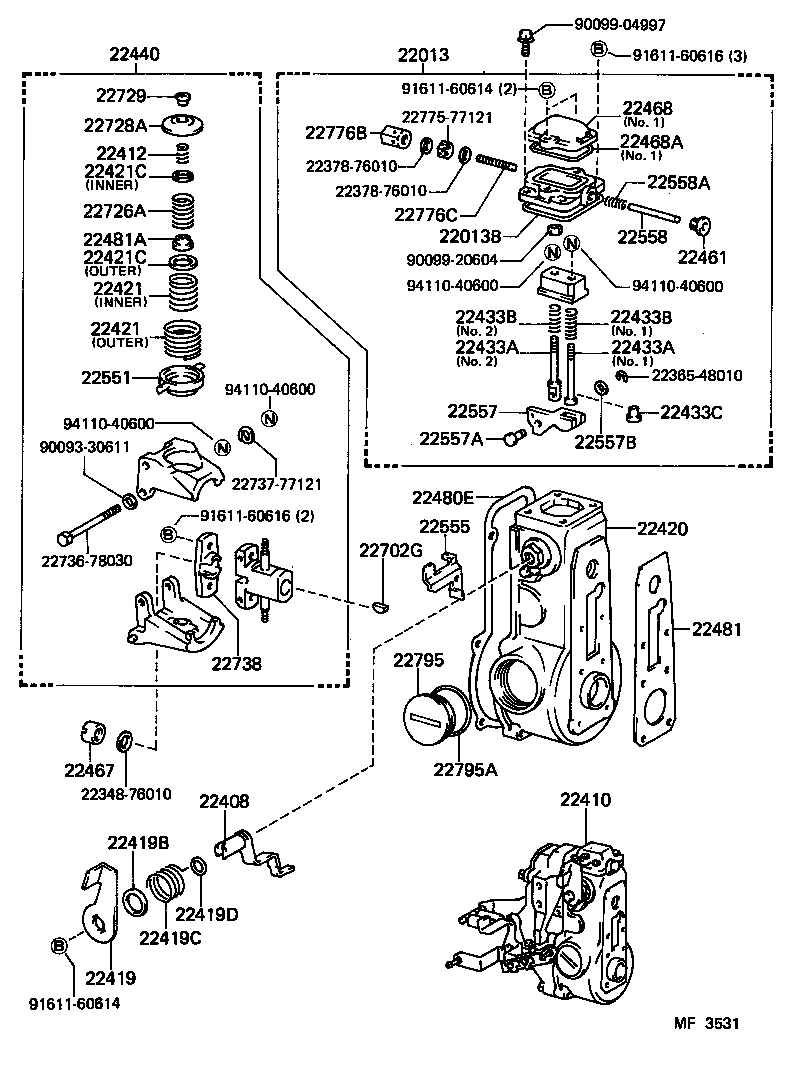 Exploded illustration MF3531