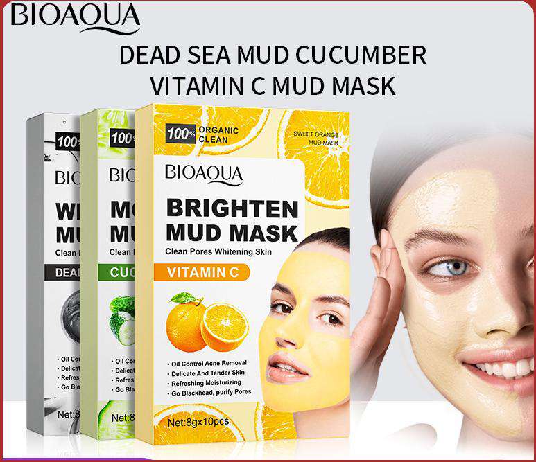English BIOAQUA cucumber whitening vitamin C mud film series pore cleaning mud film Cross-border foreign trade wholesale