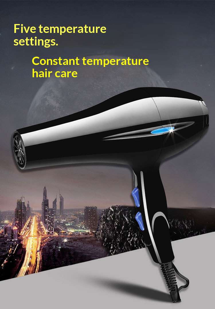 Household hair dryer with high power and large air volume for both hot and cold weather