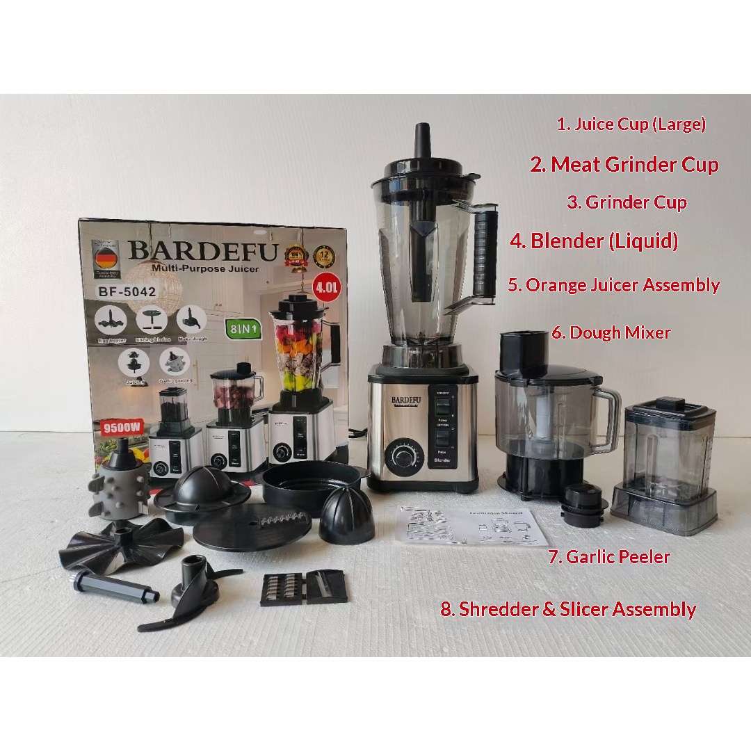 8-in1 blender, 4L large capacity, 9525 Motor Bardefu blender