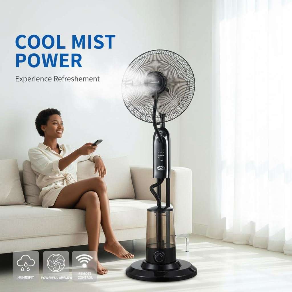 Home Remote-controlled Spray Fan with large capacity, Water Filling and Humidification
