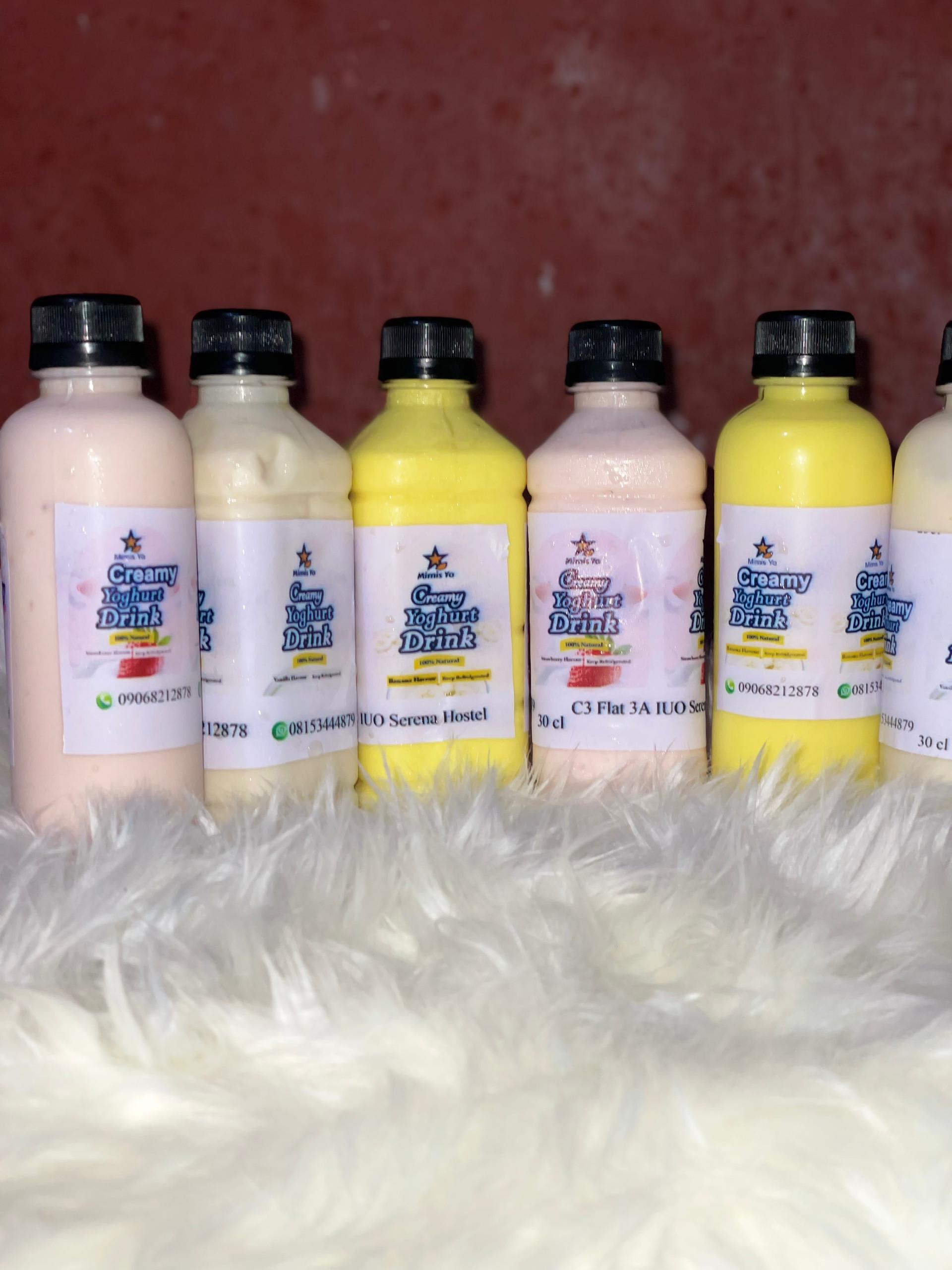 Strawberry Creamy Yoghurt, Vanilla Creamy Yoghurt, Banana Creamy Yoghurt