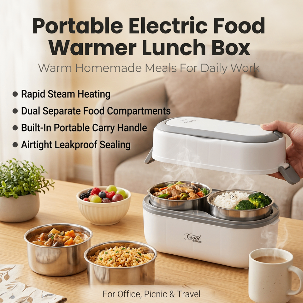 Electric lunch box that can be plugged in, keeps food warm, self-heating portable lunch box