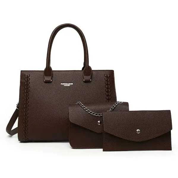 3-Piece Women’s Handbag Set – Large Tote, Shoulder Bag & Clutch Purse