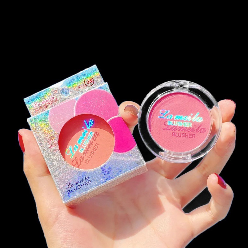 Lamela Single Color Blush Face Brightening Long-Lasting Color Nude Makeup Natural Highlight All-In-One Palette for Beginners Rouge Contouring