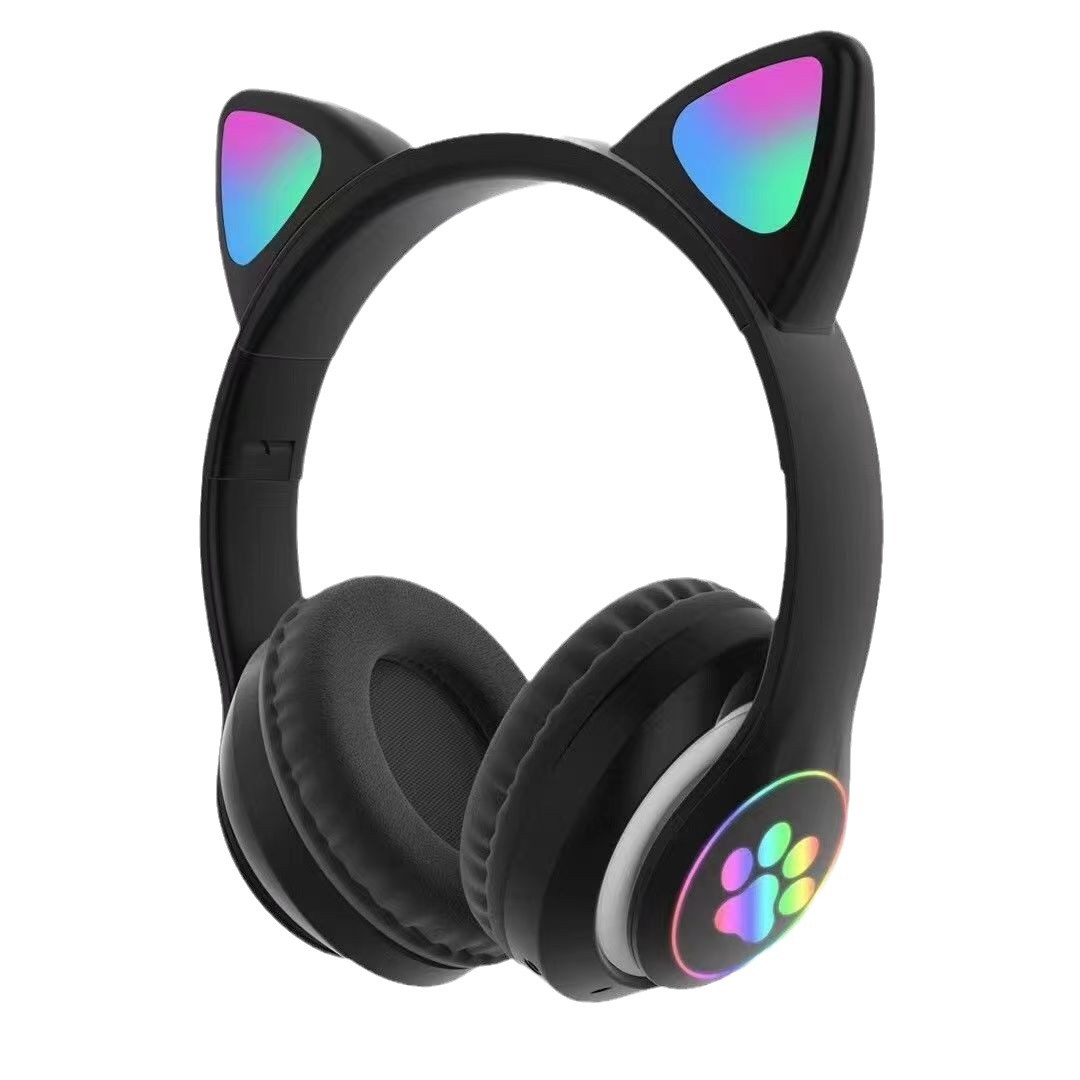 Cross-Border Popular Glowing Cat Ear Stn28 Ultra-Long Battery Life Gaming Headset Bluetooth Wireless with Microphone