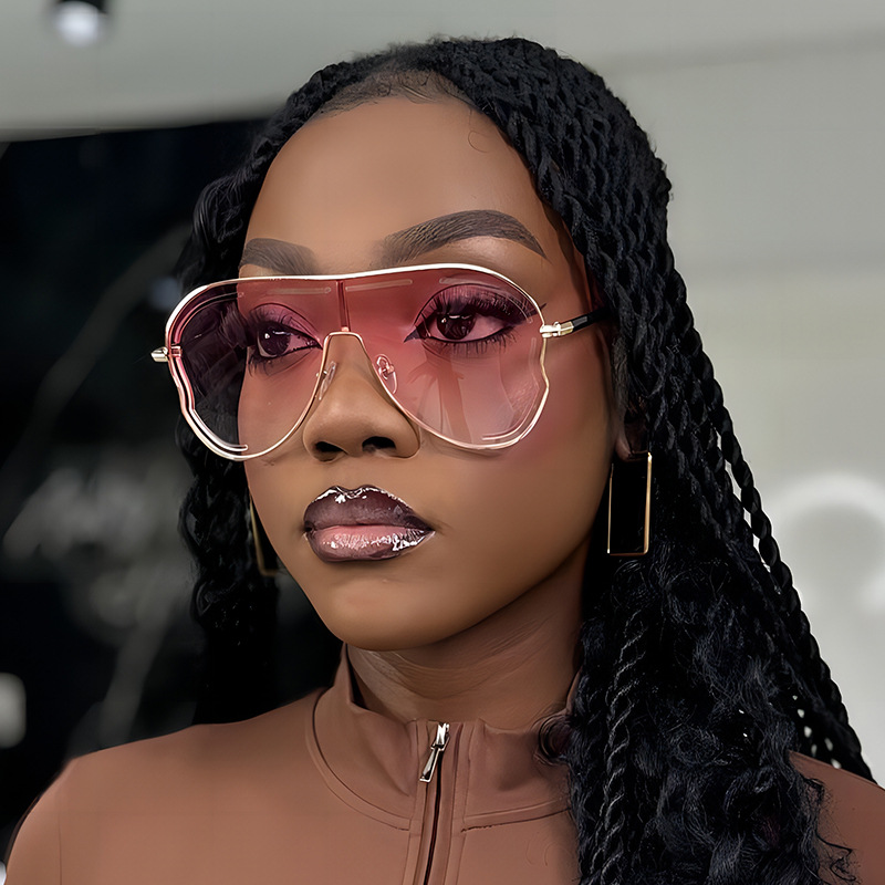 European and American New Siaman Large Frame Toad Goggles Hollow Sunscreen Sunglasses Cross-border Trend Online Hot Spice Girl Personalized Sunglasses
