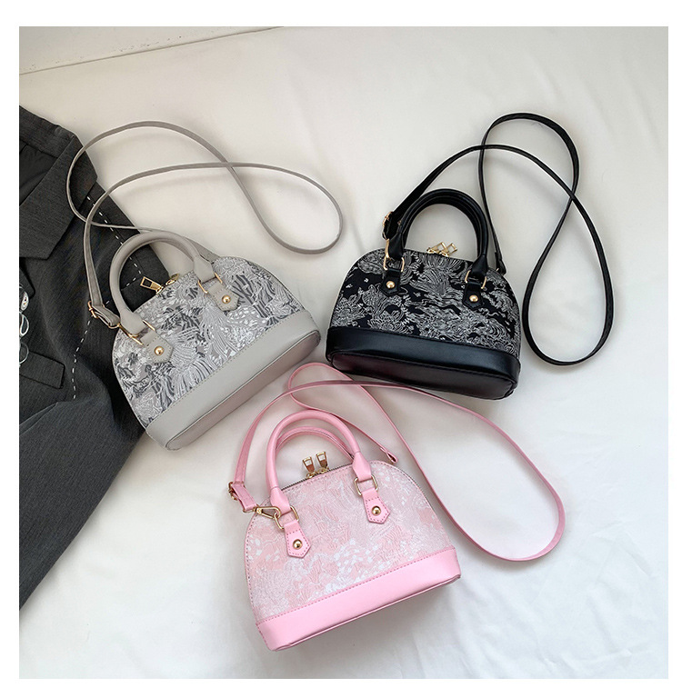 Women's bag 2023 new style shell bag Korean style fashionable simple shoulder bag creative pattern messenger bag Korean style handbag