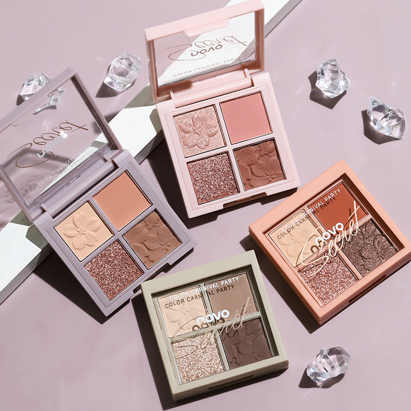 NOVO Sakura's Story Four-color Eye Shadow Advanced Sense Novice Beginner Earth Color System Daily Light Makeup Eye Shadow Plate