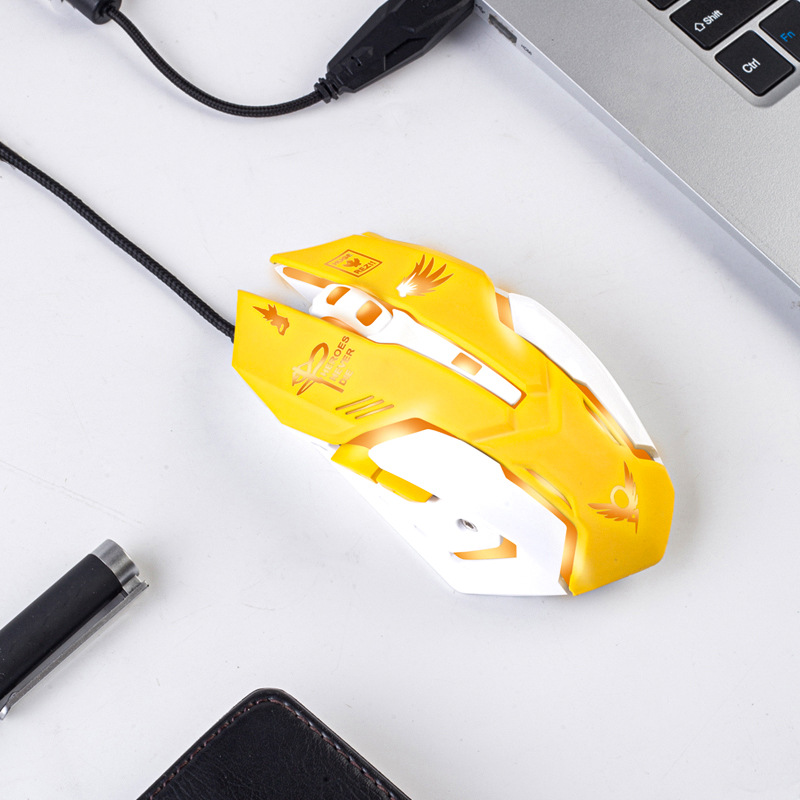 Cross-Border Certified Wired Gaming Mouse 3200Dpi Lol Pubg Gaming Mouse USB Computer Accessory Mouse